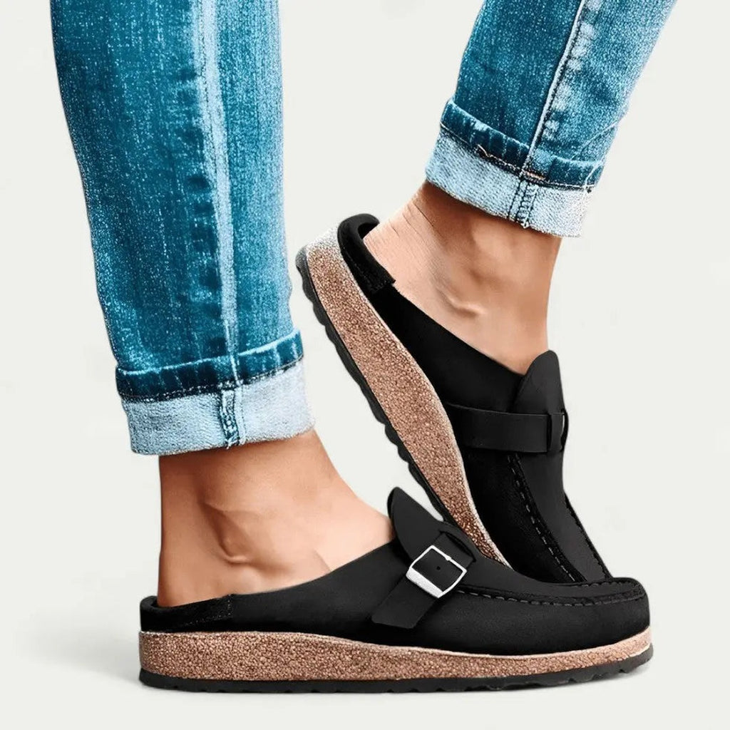 Women's Slip On Platform Loafers with Buckle Strap
