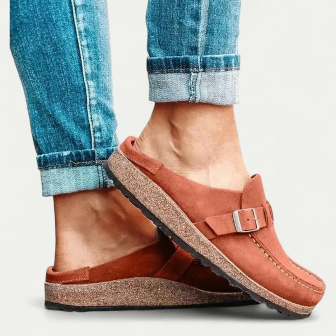 Women's Slip On Platform Loafers with Buckle Strap