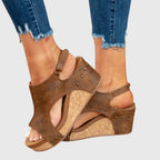 Women's Slip On Platform Sandals with Ankle Strap