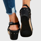 Women's Slip On Platform Sandals with Ankle Strap