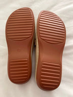 Women's Slip On Platform Sandals with Gold Hardware