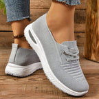 Women's Slip-On Sneakers with Cross Lace Detail and Textured Upper on White Midsole