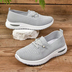 Women's Slip-On Sneakers with Cross Lace Detail and Textured Upper on White Midsole