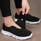 Women's Slip-On Sneakers with Open-Weave Upper and Adjustable Hook-and-Loop Strap