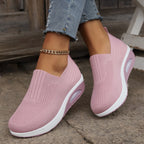Women's Slip-On Sneakers with Textured Upper and Air-Unit Platform Sole