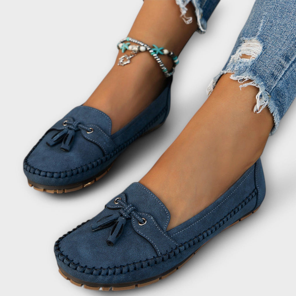 Women's Slip On Walking Loafers with Tassel Detail