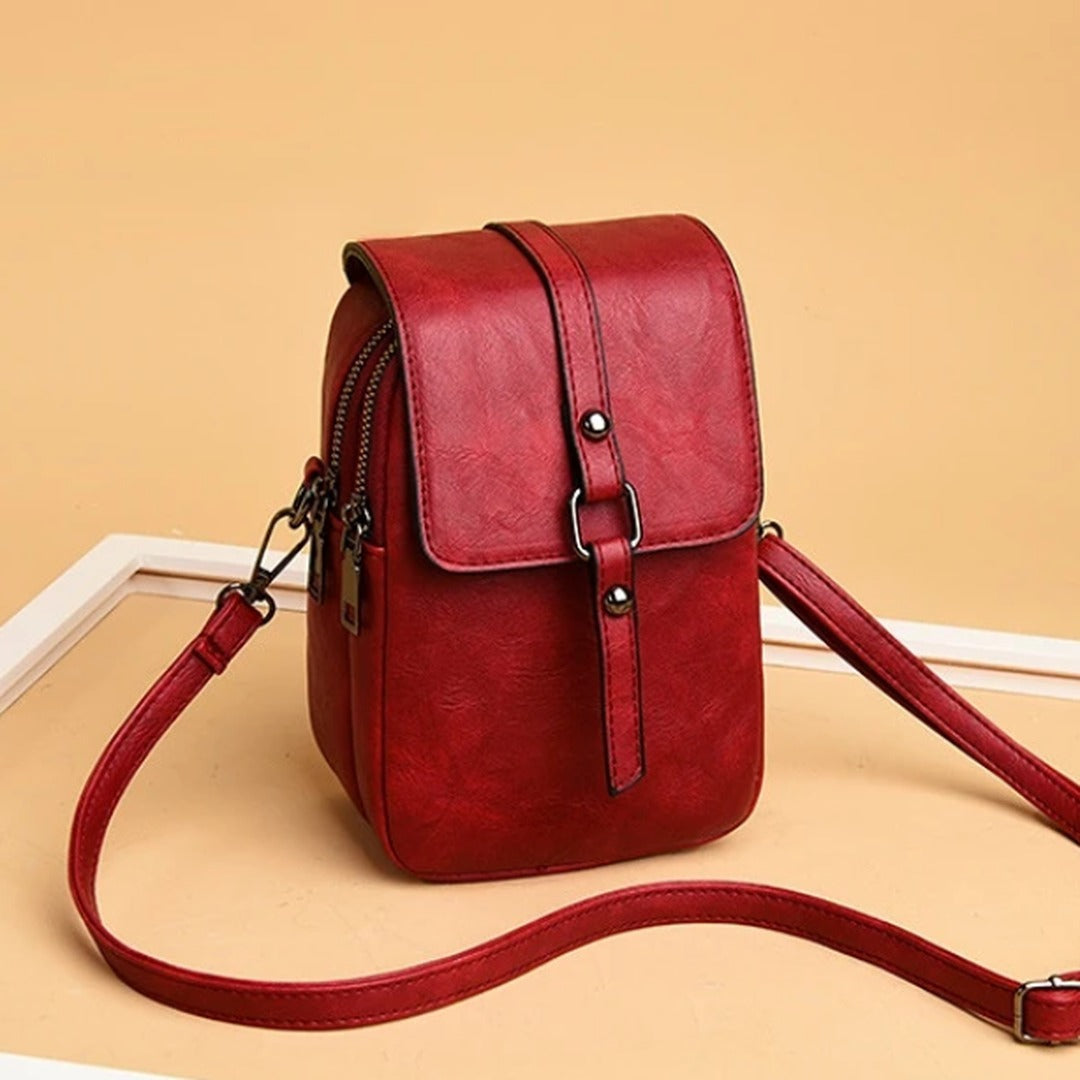 Women's Small Crossbody Bag with Flap Closure and Adjustable Shoulder Strap