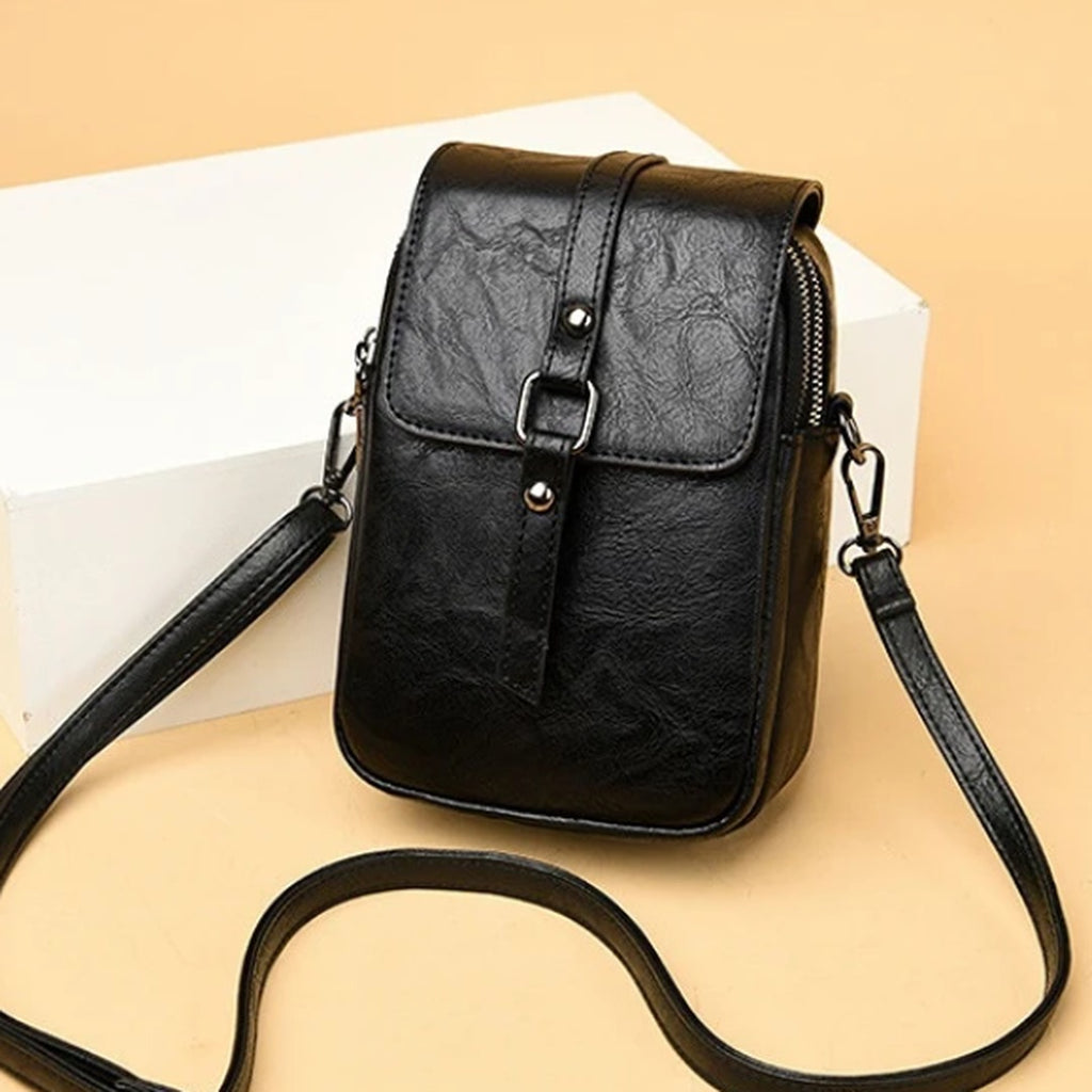 Women's Small Crossbody Bag with Flap Closure and Adjustable Shoulder Strap