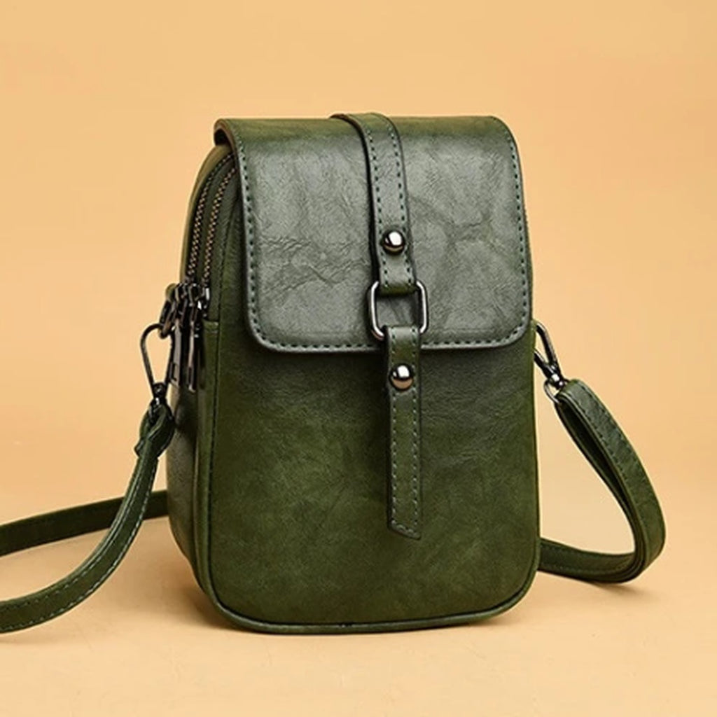 Women's Small Crossbody Bag with Flap Closure and Adjustable Shoulder Strap