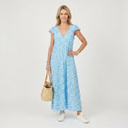 Women's Summer Leopard Print Maxi Dress with V-Neck
