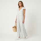 Women's Summer Leopard Print Maxi Dress with V-Neck