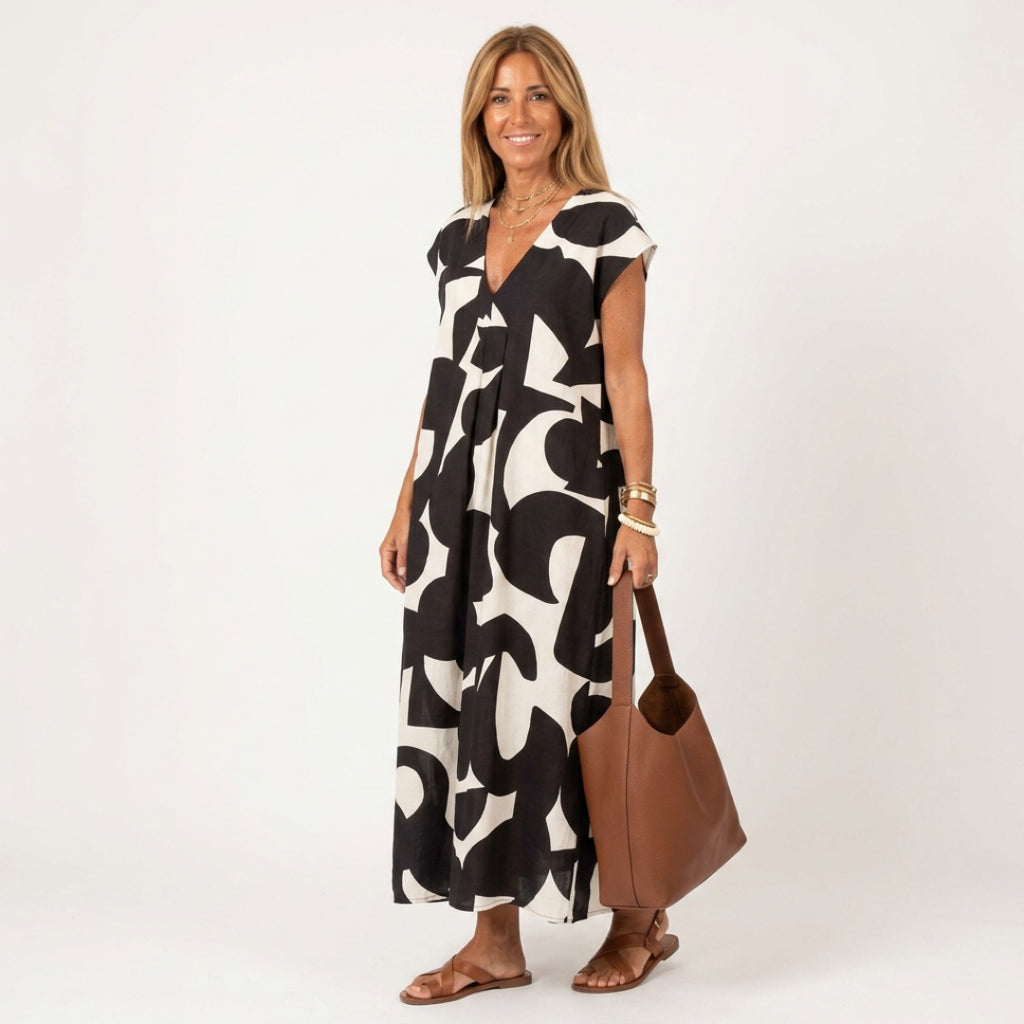 Women's Summer Maxi Dress with V-Neck