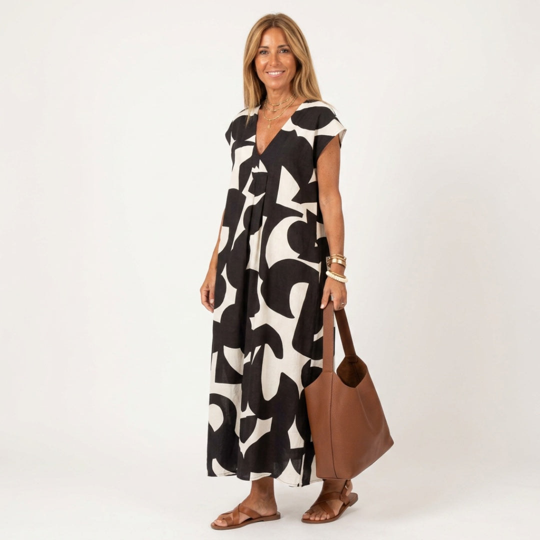 Women's Summer Maxi Dress with V-Neck