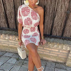 Women's Summer Mini Dress with Off-Shoulder Neckline
