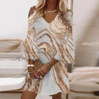 Women's Summer Mini Dress with Ruffle Sleeves