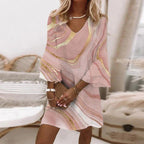 Women's Summer Mini Dress with Ruffle Sleeves