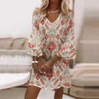 Women's Summer Mini Dress with Ruffle Sleeves