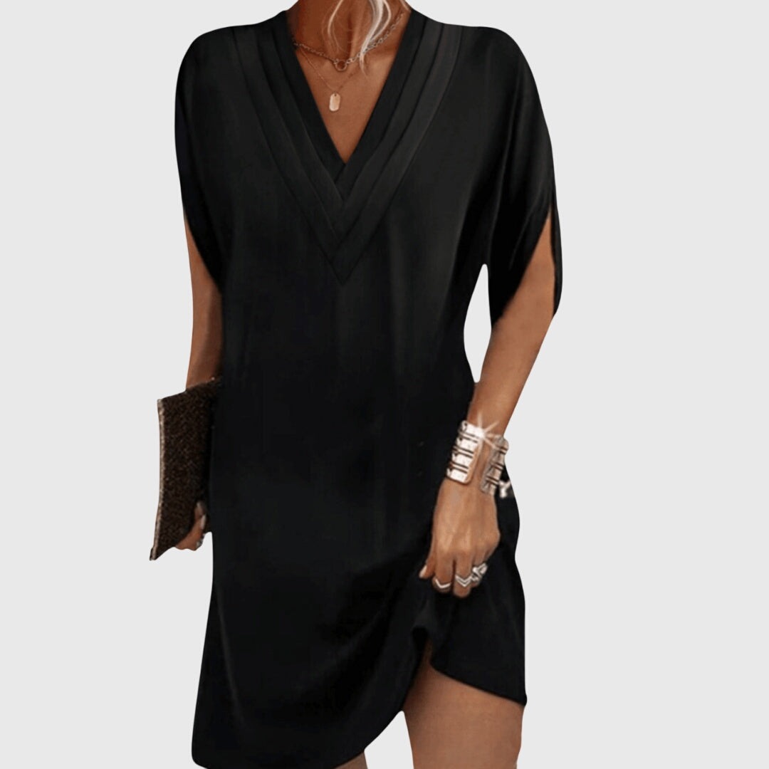 Women's Summer Party Mini Dress with V-Neck