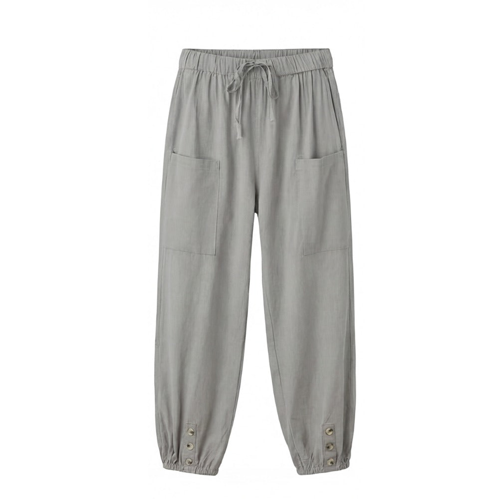 Women's Summer Relaxed Trousers with Pockets and Elasticated Waist