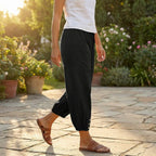 Women's Summer Relaxed Trousers with Pockets and Elasticated Waist