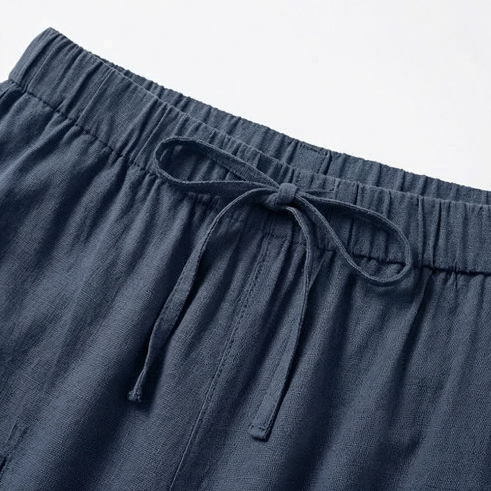 Women's Summer Relaxed Trousers with Pockets and Elasticated Waist
