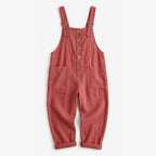 Women's Summer Wide Leg Jumpsuit with Adjustable Straps and Pockets