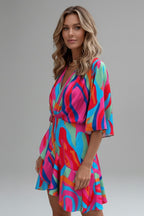 Women's Summer Wrap Mini Dress with V-Neck