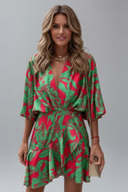 Women's Summer Wrap Mini Dress with V-Neck