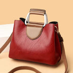 Women's Top Handle Tote Bag with Metal Handle and Detachable Crossbody Strap