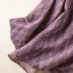 Women's V-Neck Printed Blouse with Wrap-Front Button Detail and Long Sleeves