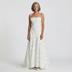 Women's Wedding Guest Backless Maxi Dress with Lace-Up Back