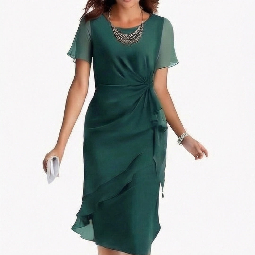 Women's Wedding Guest Evening Dress with Twist Knot Detail
