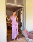 Women's Wedding Guest Evening Maxi Dress with Halter Neck