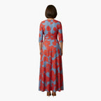 Women's Wedding Guest Floral Maxi Dress with V-Neck