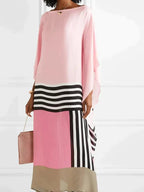 Women's Wedding Guest Maxi Dress with Batwing Sleeves and Asymmetric Hem