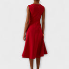 Women's Wedding Guest Midi Dress with Ruffle Hem
