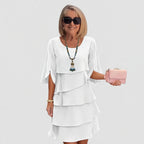 Women's Wedding Guest Party Dress with Layered Ruffle Skirt