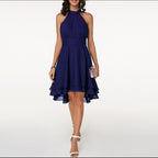 Women's Wedding Guest Party Mini Dress with Halter Neck