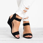 Women's Wedge Ankle Sandals with Buckle Strap