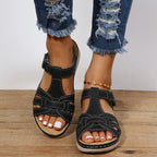 Women's Wedge Closed Toe Sandals with Buckle Ankle Strap