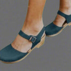 Women's Wedge Platform Clogs with Ankle Strap