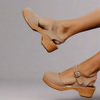Women's Wedge Platform Clogs with Ankle Strap