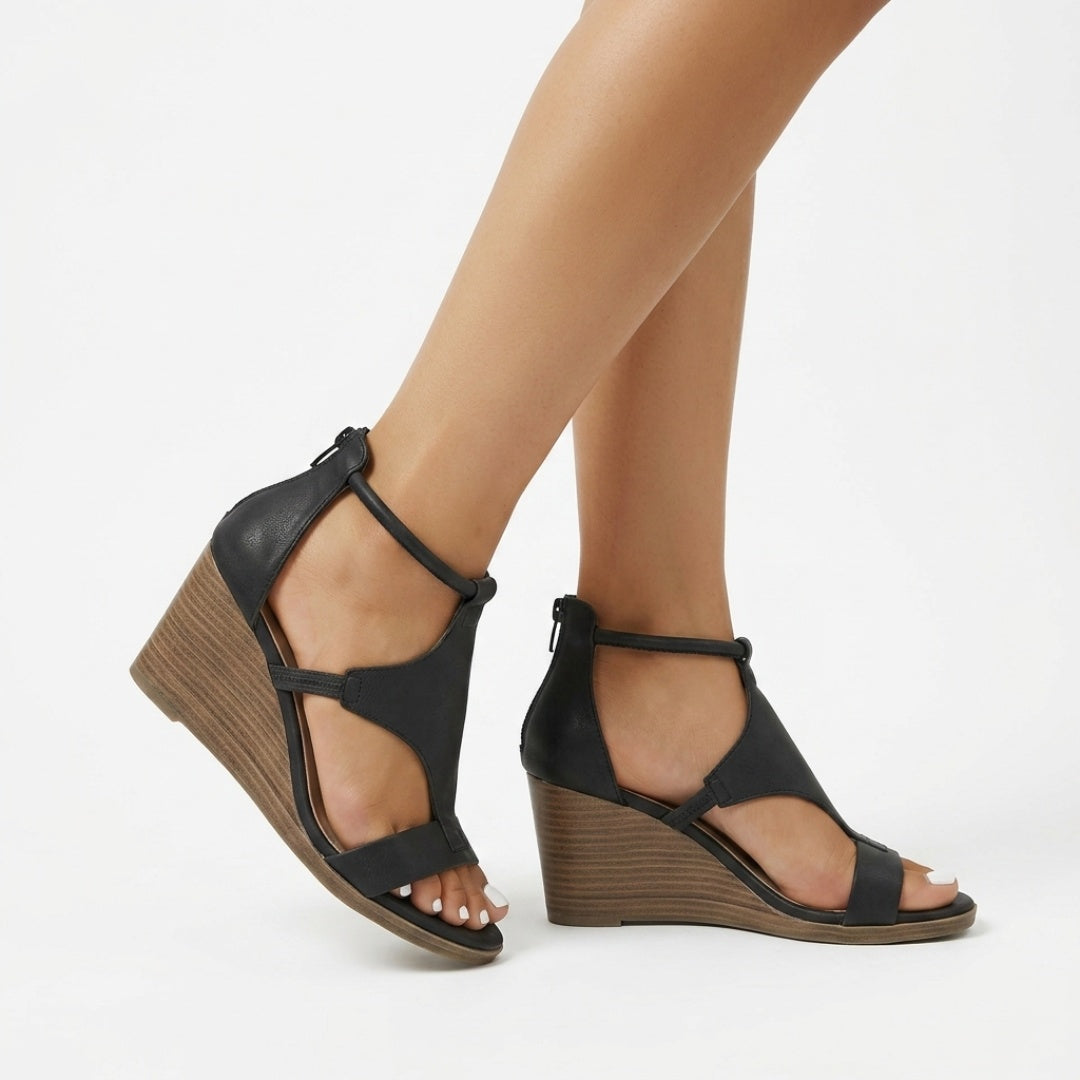 Women's Wedge Platform Sandals with Ankle Strap