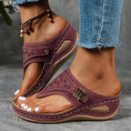 Women's Wedge Slip On Sandals with Cut-Out Upper