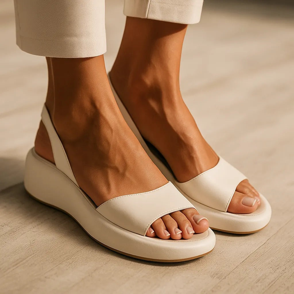 Women's Wedge Slip On Sandals with Slingback Strap