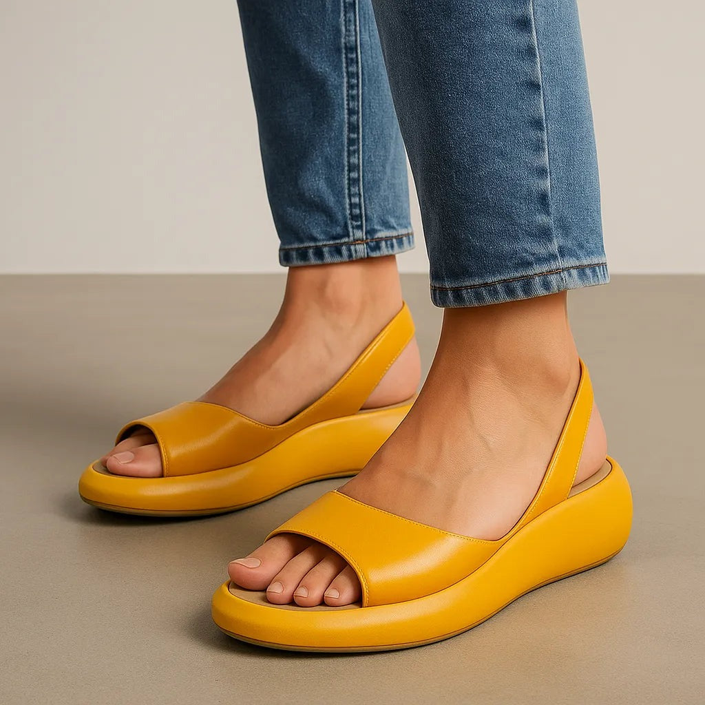 Women's Wedge Slip On Sandals with Slingback Strap