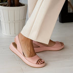 Women's Wedge Slip On Sandals with Slingback Strap
