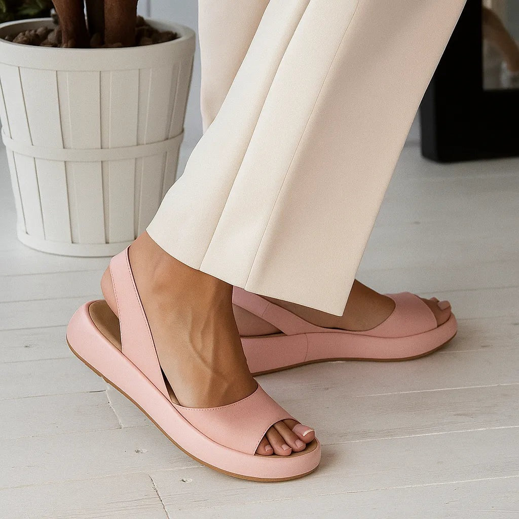 Women's Wedge Slip On Sandals with Slingback Strap