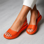 Women's Wedge Slip On Sandals with Slingback Strap