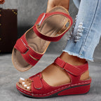 Women's Wedge Wide Fit Sandals with Ankle Strap
